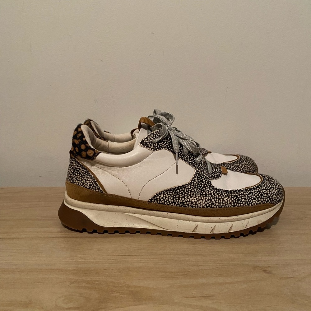 Madewell Animal Print Leather Sneakers Women’s Size 9 - Picture 3 of 10